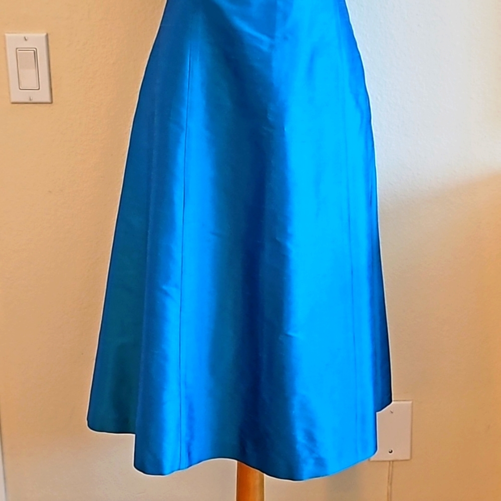 Saeyoung Vu couture Turquoise blue silk strapless  dress 👗 - Picture 4 of 6